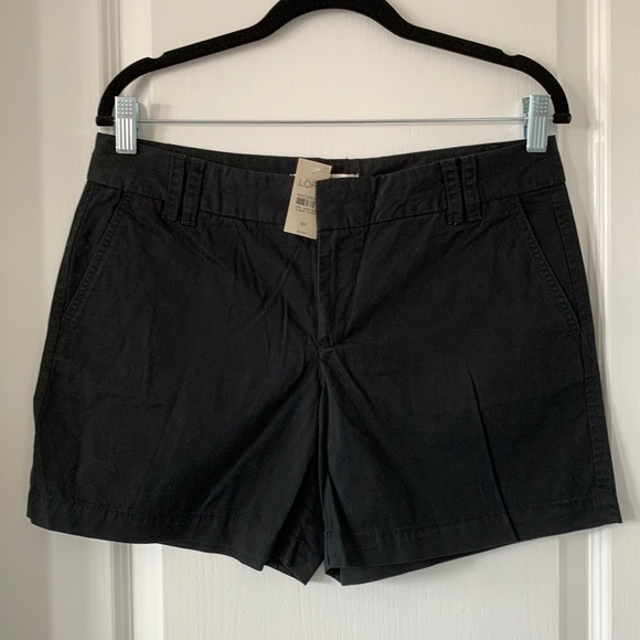 LOFT Black 100% Cotton 5” Inseam Black Shorts Size 8P New With Tag - Picture 1 of 14